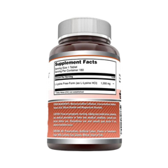 Amazing Formulas, L-Lysine, 1000 Mg, 180 Vegetarian Tablets