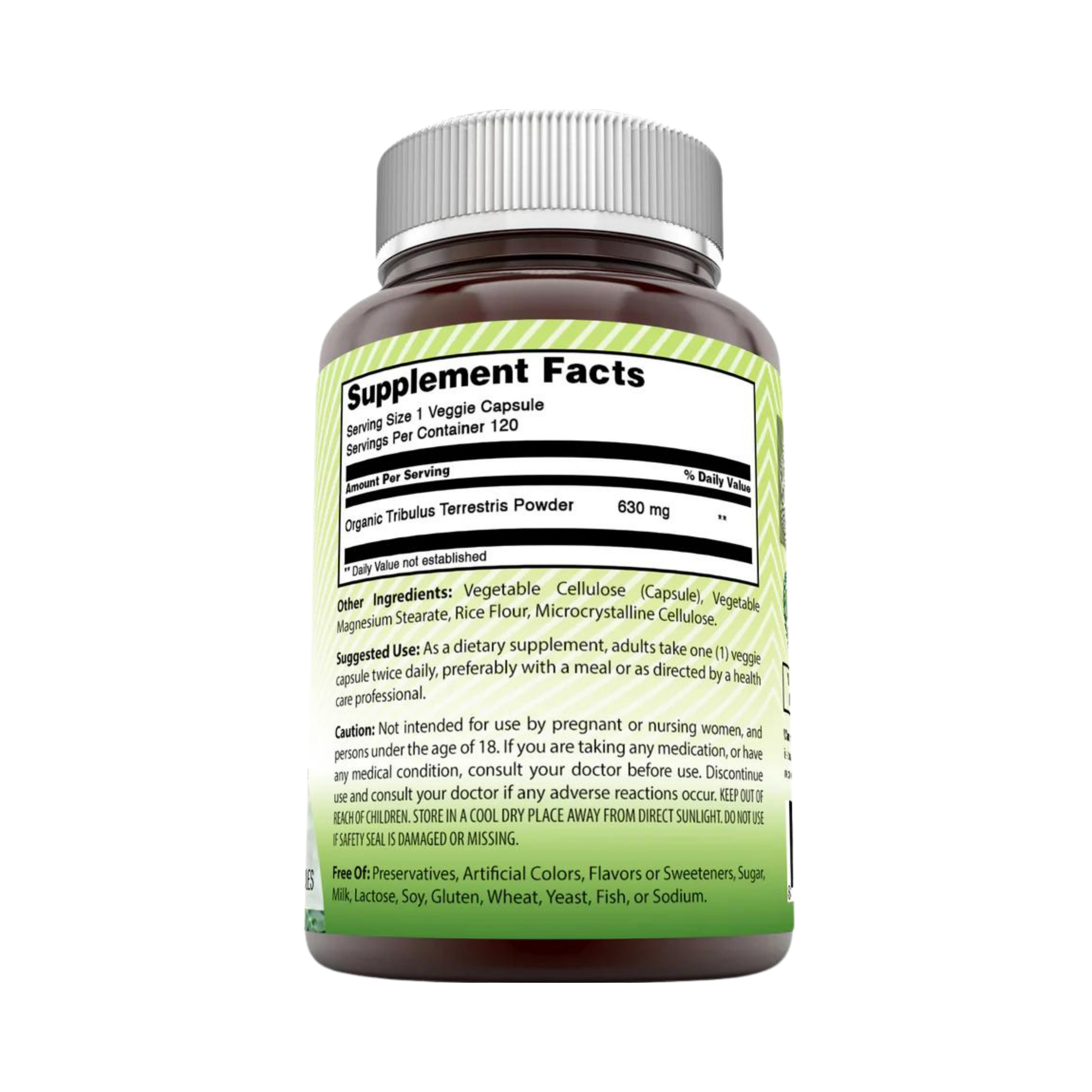 Amazing India, Organic Tribulus, 630 Mg, 120 Veggie Capsules