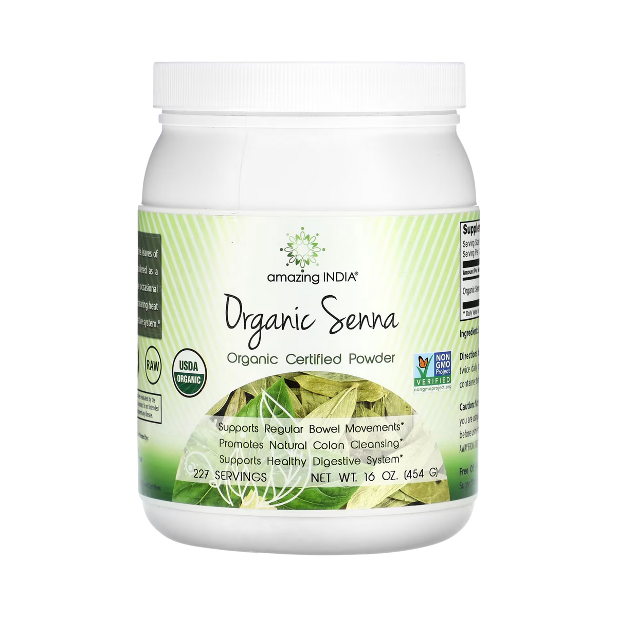 Amazing India, USDA Certified Organic Senna Powder, 16 Oz