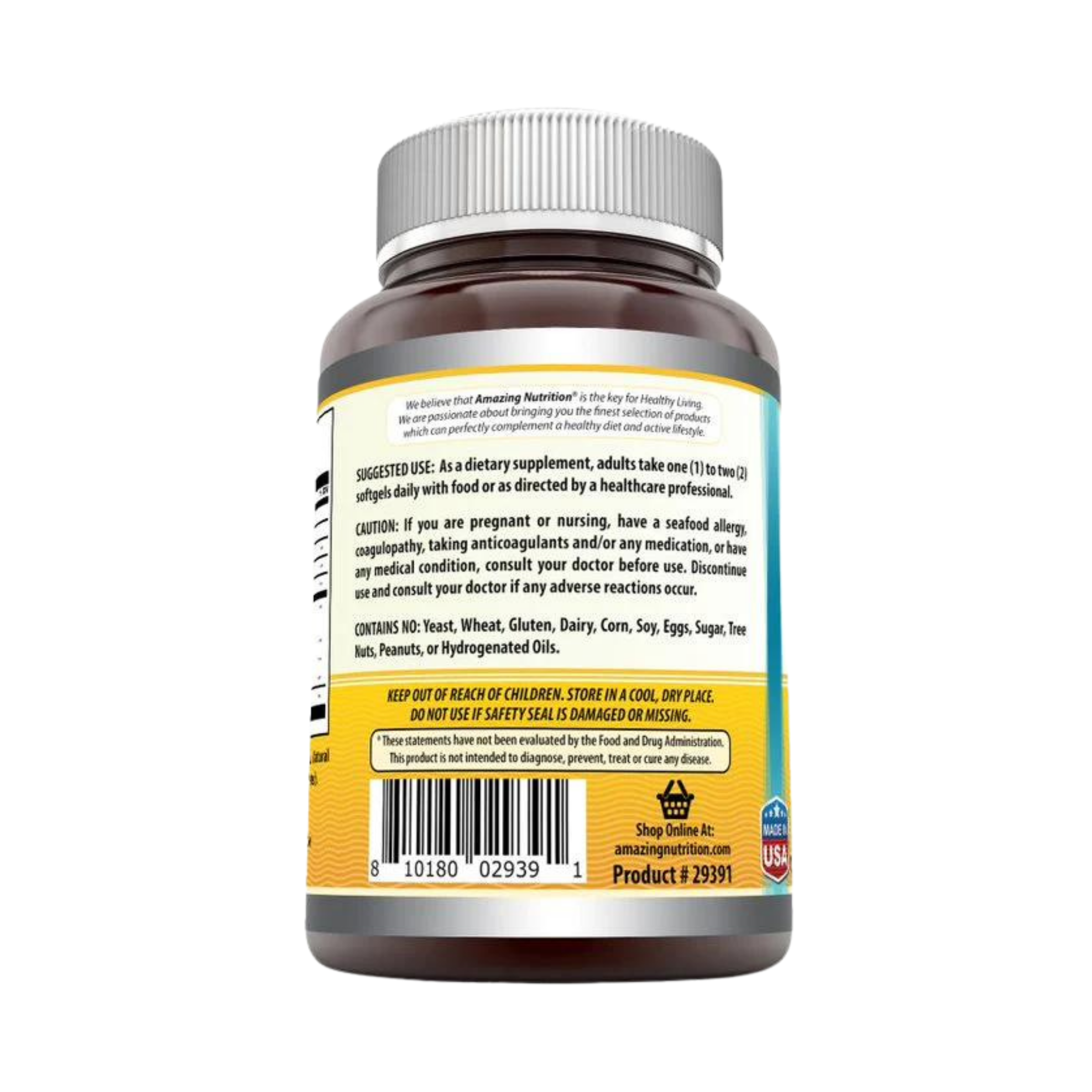 Amazing Omega Norwegian Fish Oil, Orange, 1250 Mg, 120 Softgels