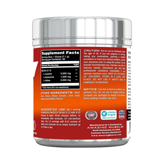 Amazing Muscle, BCAA 3:1:2 Branched Chain Amino Acid, Fruit Punch, 60 servings