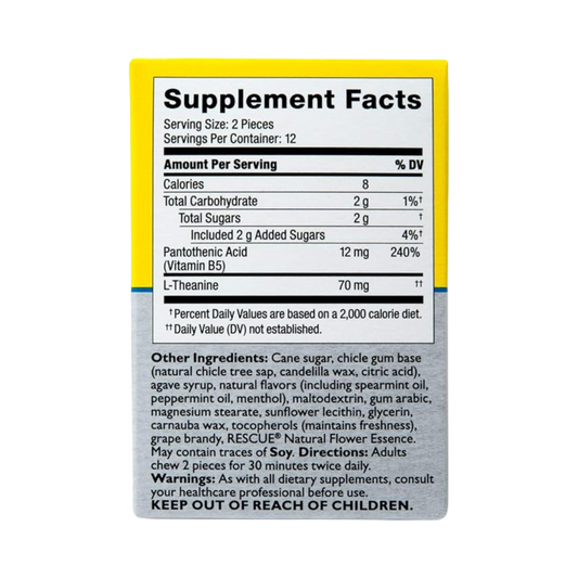 Bach, Original Flower Remedies, Rescue Plus Gum, 25 Pieces