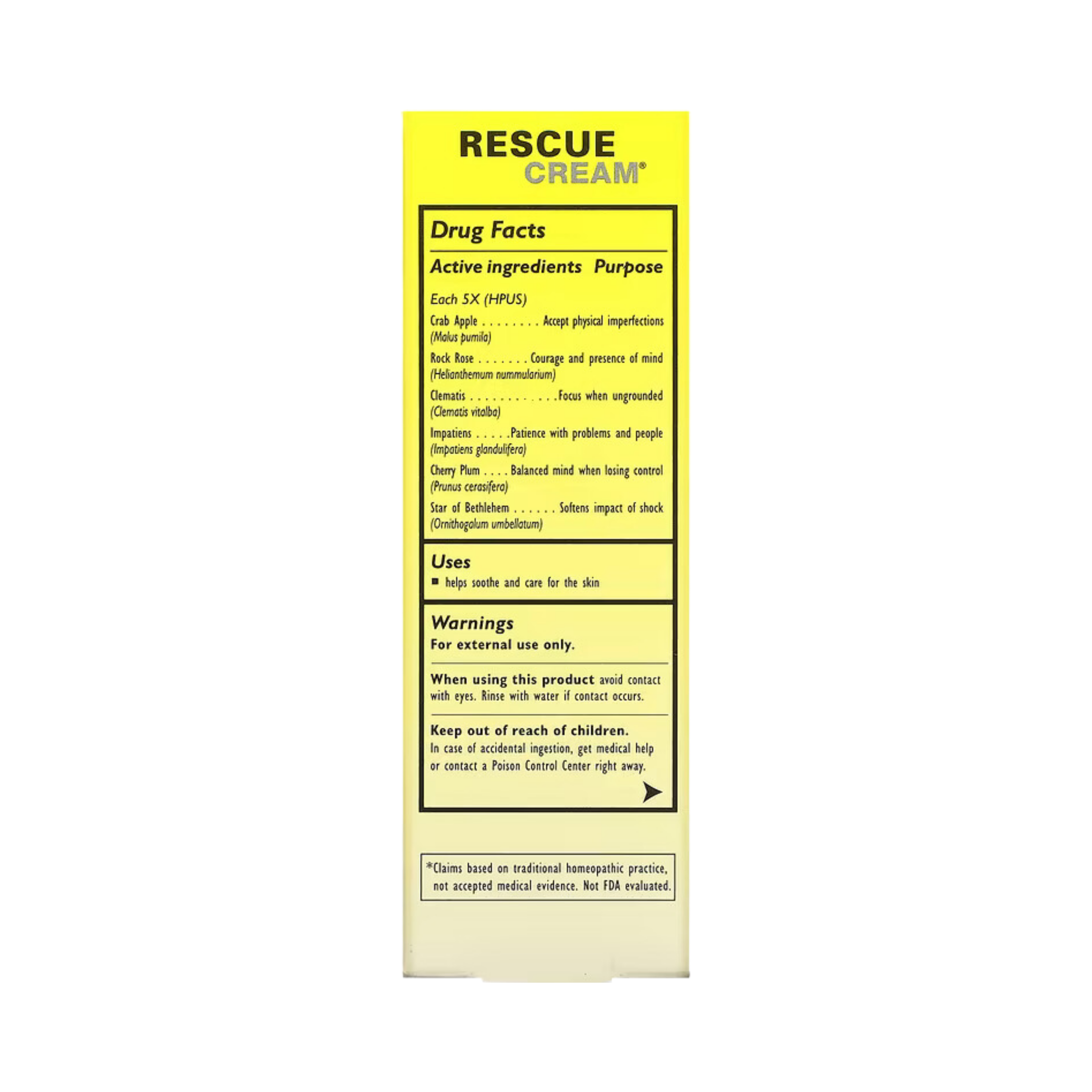 Bach, Original Flower Remedies, Rescue Cream, 30g
