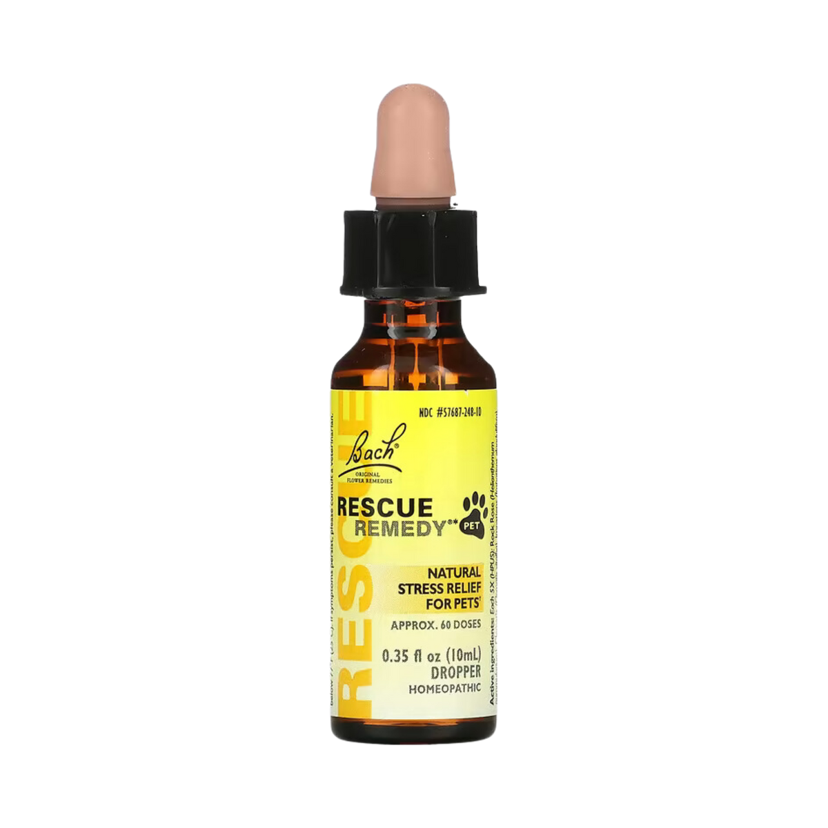 Bach, Original Flower Remedies, Rescue Remedy Pet, Natural Stress Relief, Dropper, 10 Ml