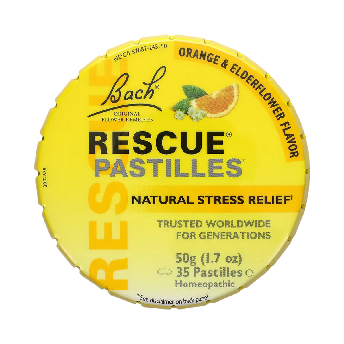 Bach, Original Flower Remedies, Rescue Pastilles, Orange, 12 pc