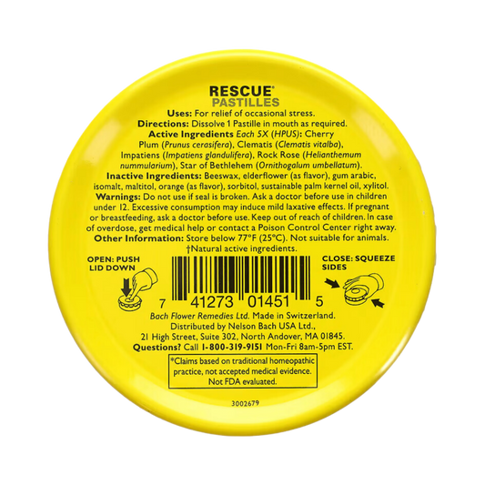 Bach, Original Flower Remedies, Rescue Pastilles, Orange, 12 pc