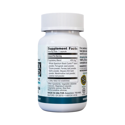 Amazing Herbs, Black Seed Fenuzyme Bronc Care, 60 Capsules