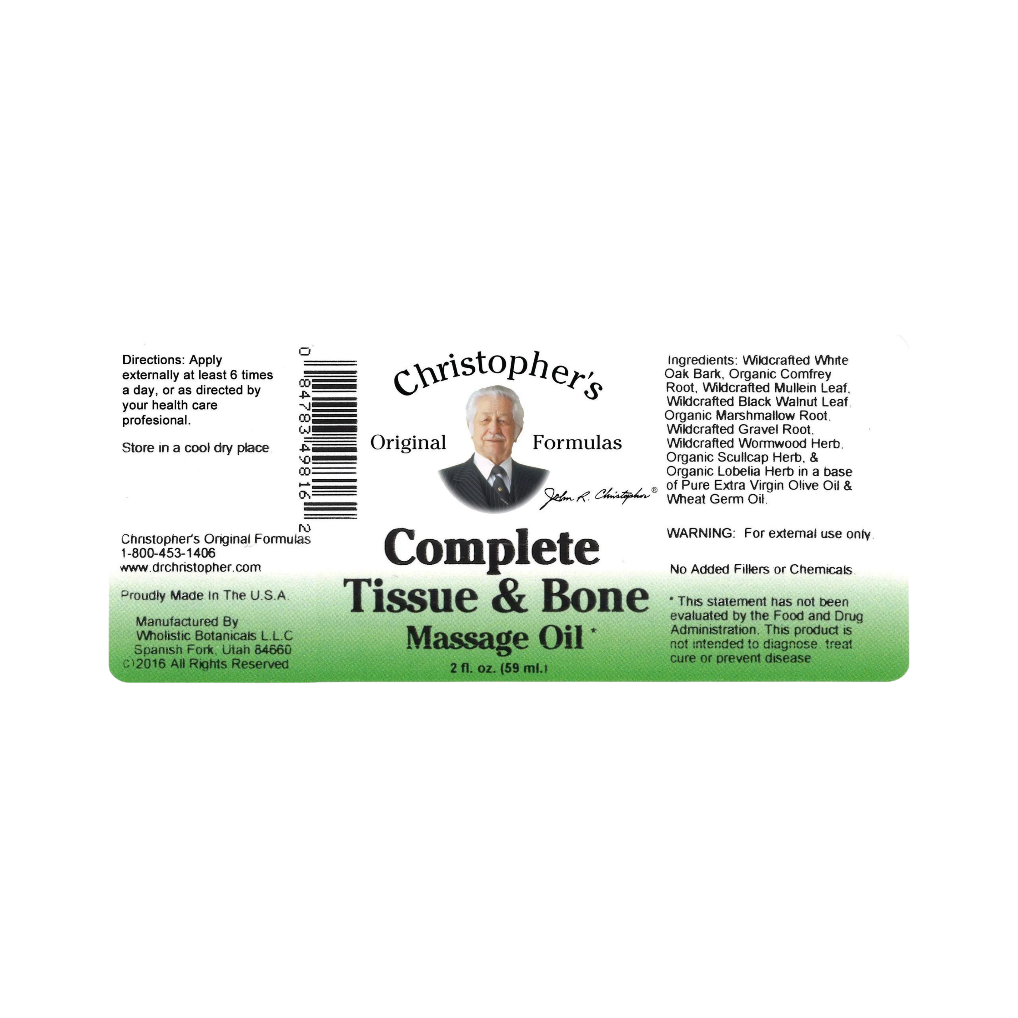Christopher's Original Formulas, Complete Tissue & Bone Massage Oil, 2 Oz