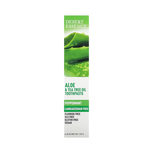 Desert Essence, Aloe & Tea Tree Oil Carrageenan Free Toothpaste, 6.25 Oz
