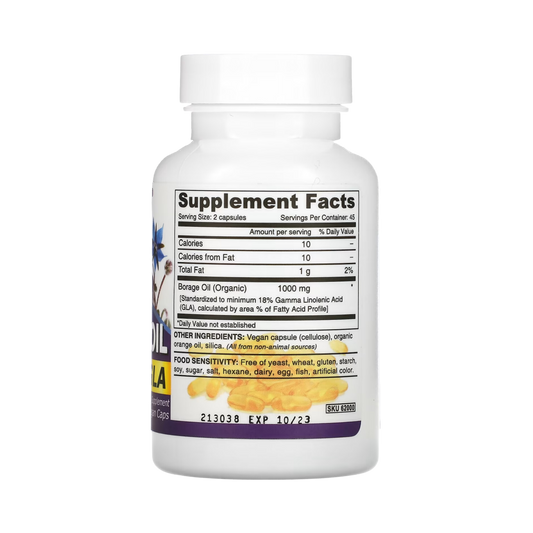 Deva, Premium Vegan Borage Oil, GLA, 90 Vegan Caps