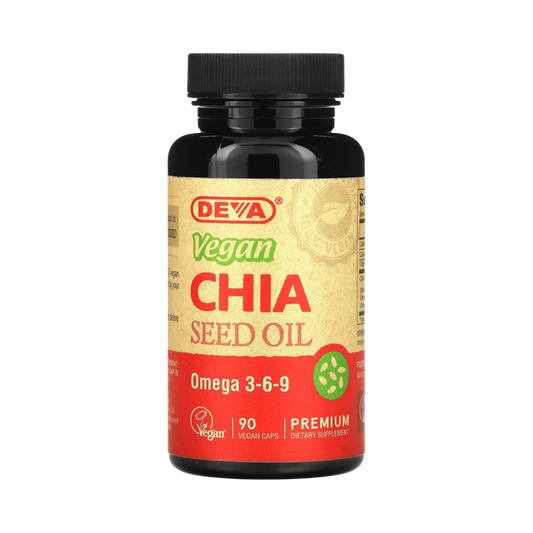 Deva, Premium Vegan Chia Seed Oil, 90 Vegan Caps