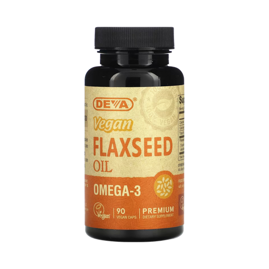 Deva, Premium Vegan Flaxseed Oil, 90 Vegan Caps