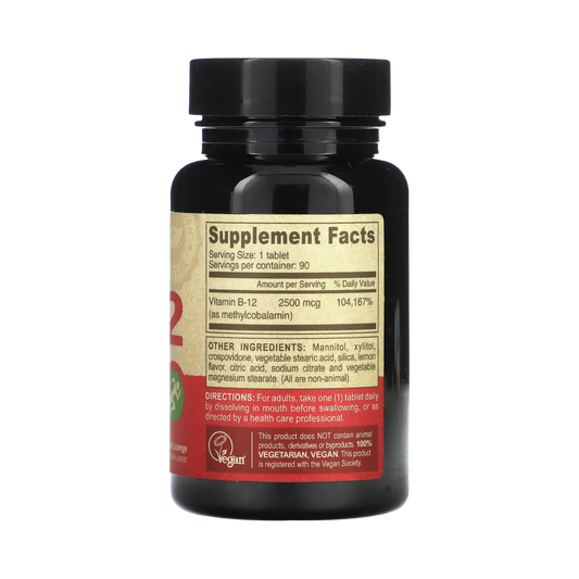 Deva, Vegan B12, Fast-Dissolve, 2,500 Mcg, 90 Tablets
