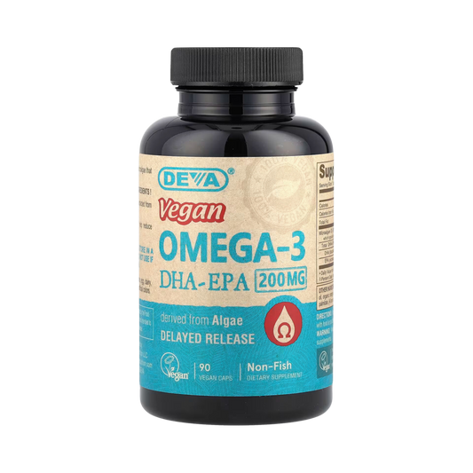 Deva, Vegan Omega-3 DHA-EPA, Delayed Release, 200 Mg, 90 Vegan Caps