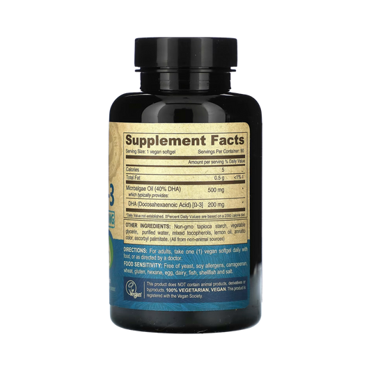 Deva, Vegan Omega-3 DHA, 200 Mg, 90 Softgels