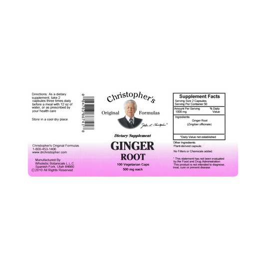 Christopher's Original Formulas, Ginger Root, 100 Capsules