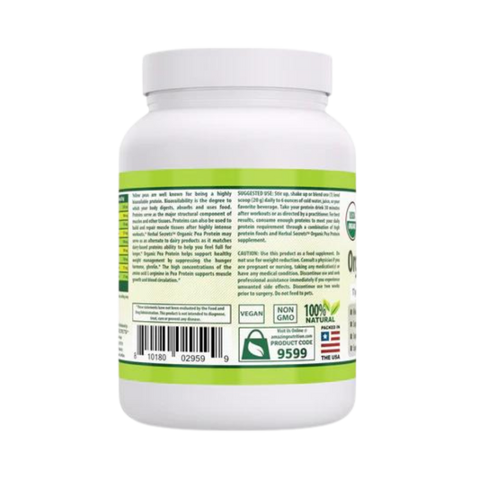 Herbal Secrets, Organic Pea Protein Powder, 2 lbs
