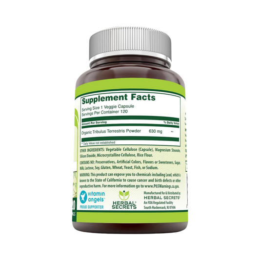 Herbal Secrets, Tribulus, 630 Mg, 120 Veggie Capsules