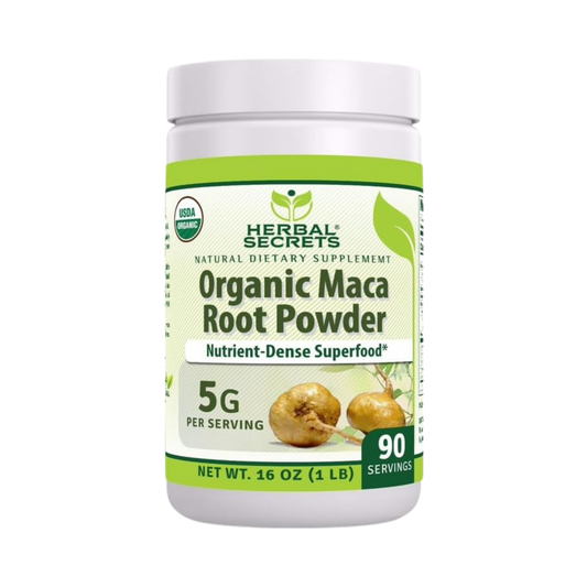 Herbal Secrets, USDA Certified Organic Maca Root Powder, 16 oz