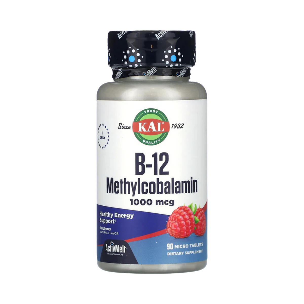 KAL, B-12 Methylcobalamin, Raspberry, 1,000 Mcg, 90 Micro Tablets