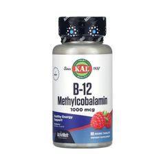 KAL, B-12 Methylcobalamin, Raspberry, 1,000 Mcg, 90 Micro Tablets