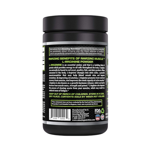 Amazing Muscle, L Arginine Essential Amino Acid Powder, Unflavored, 1 Lb
