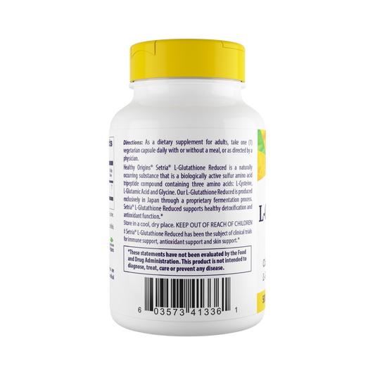 Healthy Origins, L-Glutathione, Setria, Reduced, 500 Mg, 60 Veggie Caps