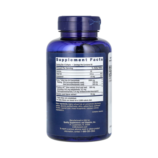 Life Extension - Super Omega-3 EPA/DHA Fish Oil, Sesame Lignans & Olive Extract, 240 Softgels