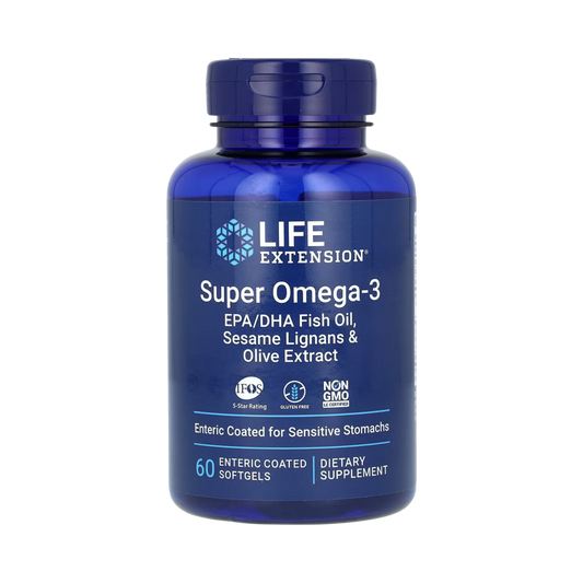 Life Extension, Super Omega-3 EPA/DHA Fish Oil, Sesame Lignans & Olive Extract, 60 Enteric Coated Softgels