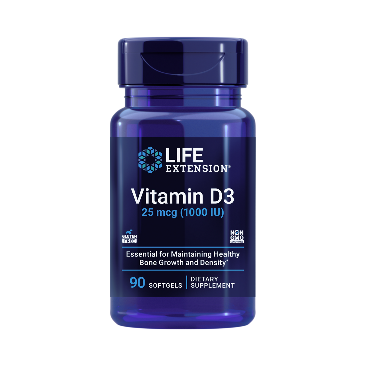 Life Extension, Vitamin D3 25 mcg (1000 IU) 90 Softgels