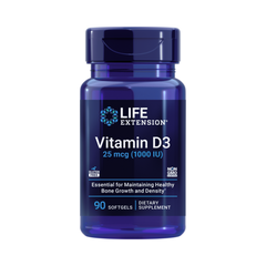 Life Extension, Vitamin D3 25 mcg (1000 IU) 90 Softgels