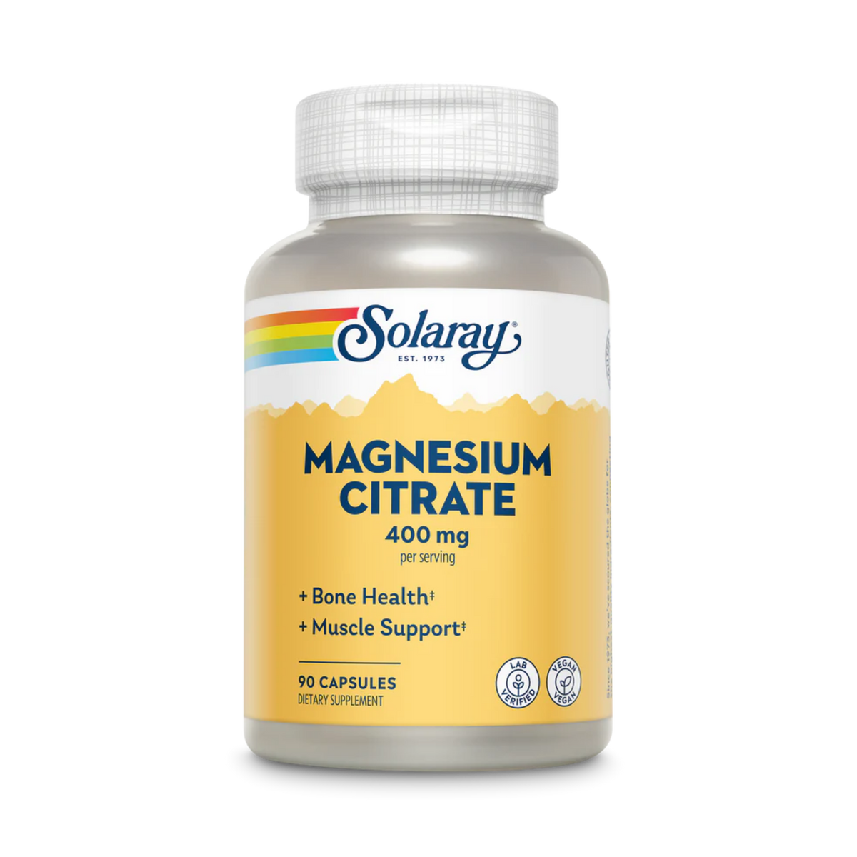 Solaray, Magnesium Citrate, 400 Mg, 90 Capsules