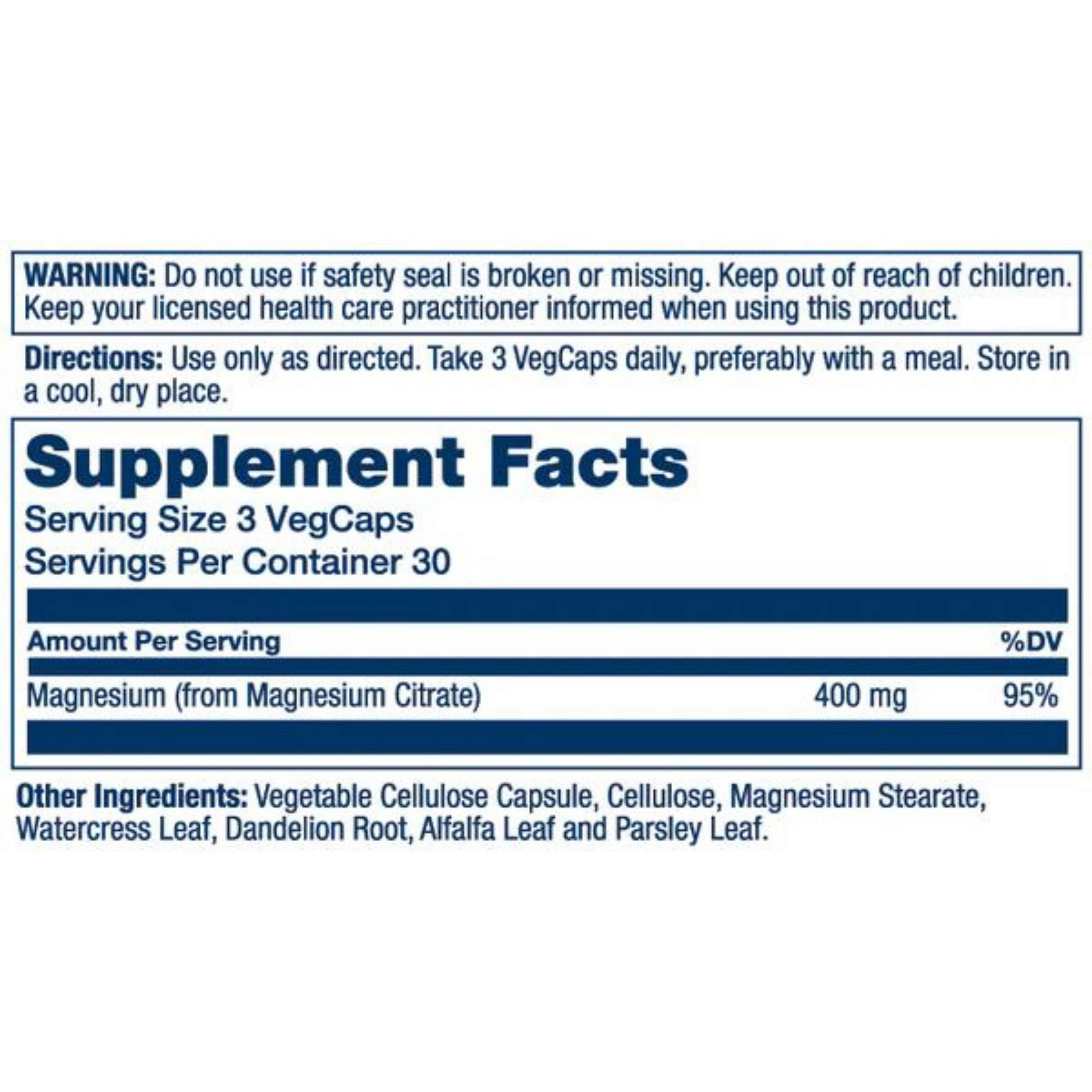 Solaray, Magnesium Citrate, 400 Mg, 90 Capsules