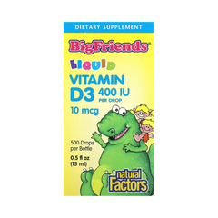 Natural Factors, Big Friends, Liquid Vitamin D3, 10 Mcg, 0.5 Fl Oz