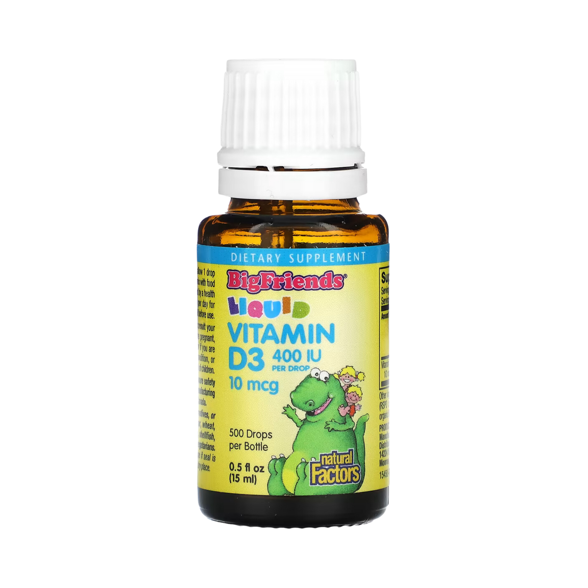 Natural Factors, Big Friends, Liquid Vitamin D3, 10 Mcg, 0.5 Fl Oz
