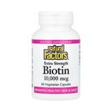 Natural Factors, Biotin, Extra Strength, 10,000 Mcg, 60 Vegetarian Capsules