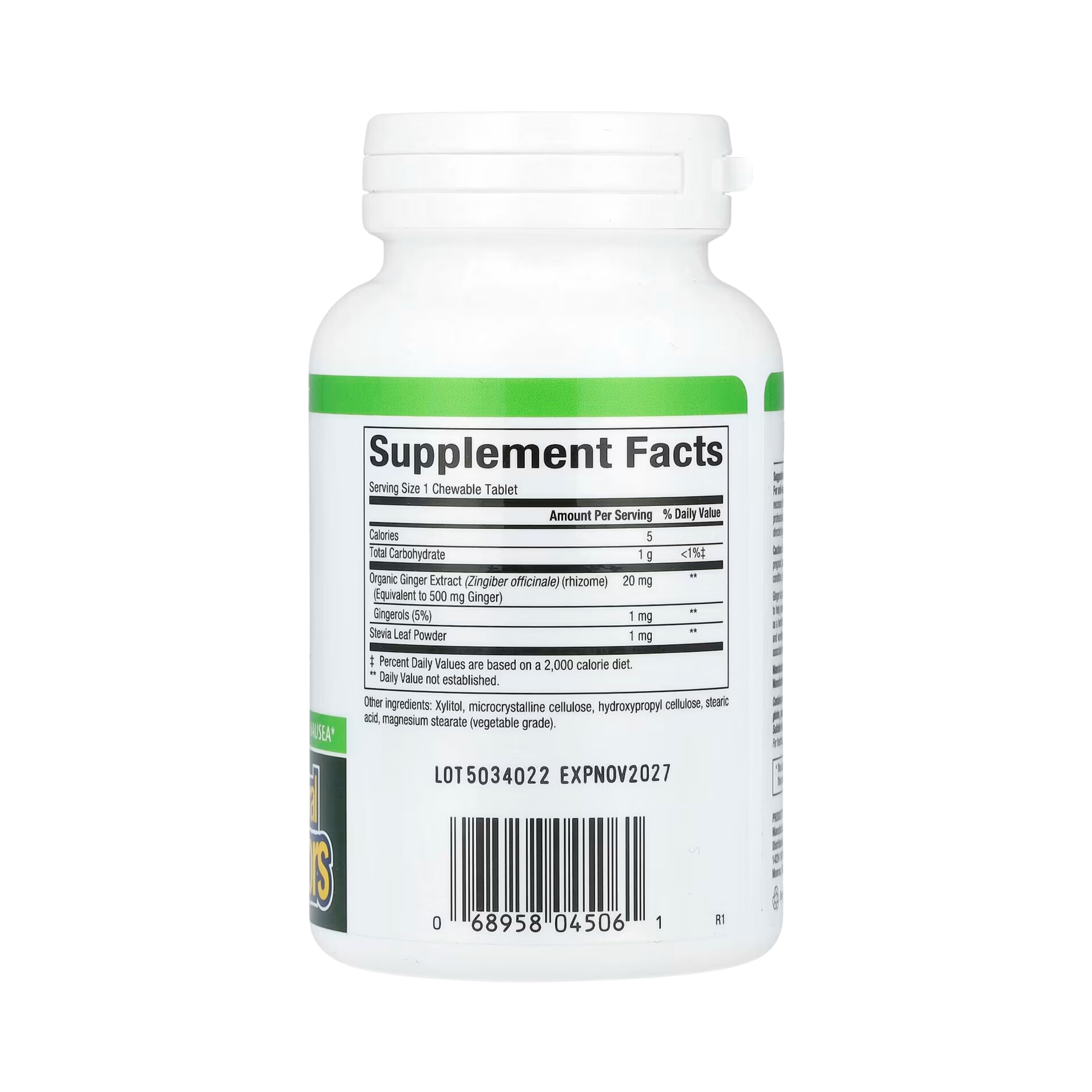 Natural Factors, Chewable Ginger, 500 Mg, 90 Chewable Tablets
