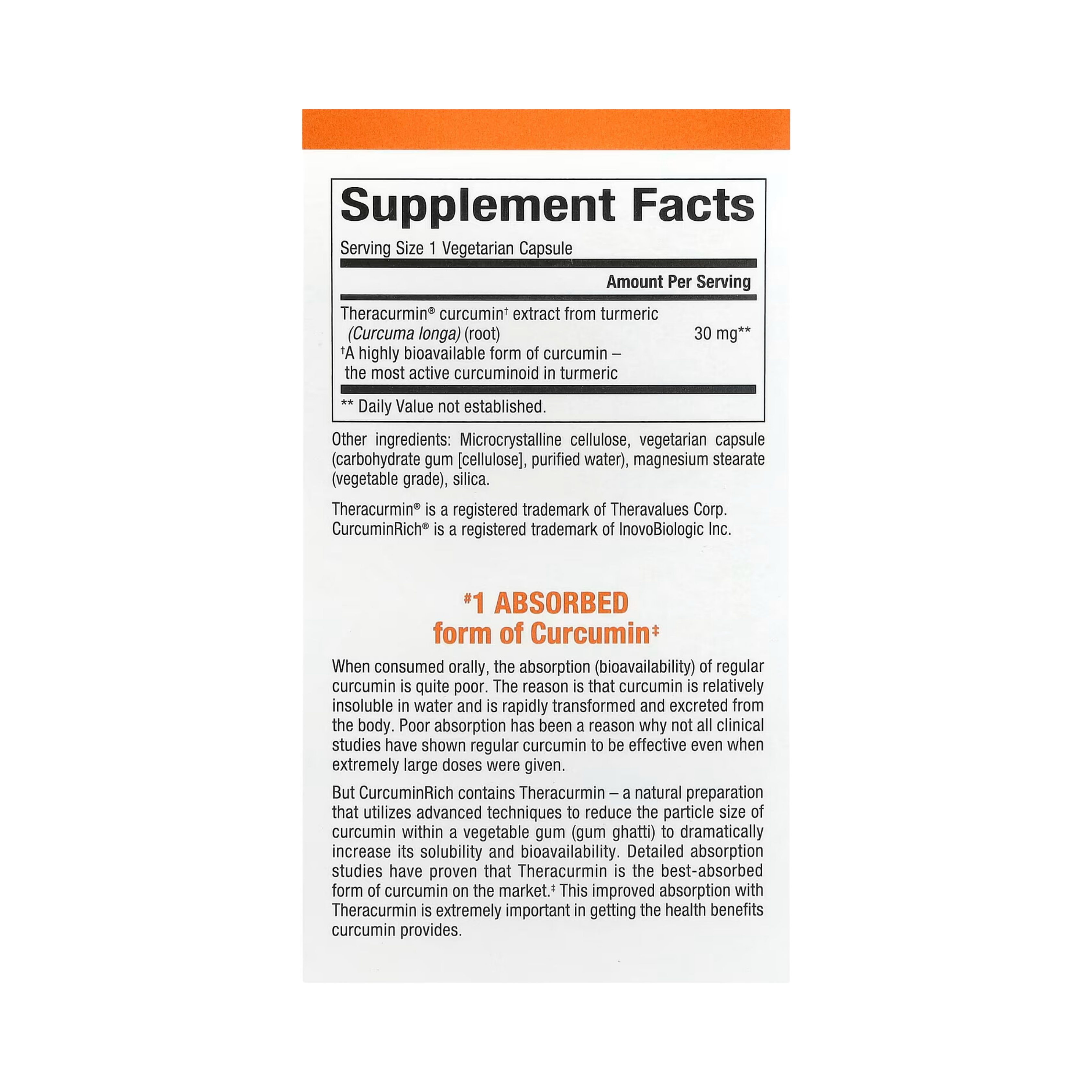 Natural Factors, CurcuminRich, Theracurmin, 30 Vegetarian Capsules