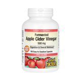 Natural Factors, Fermented Apple Cider Vinegar, 500 Mg, 180 Easy to Swallow Capsules