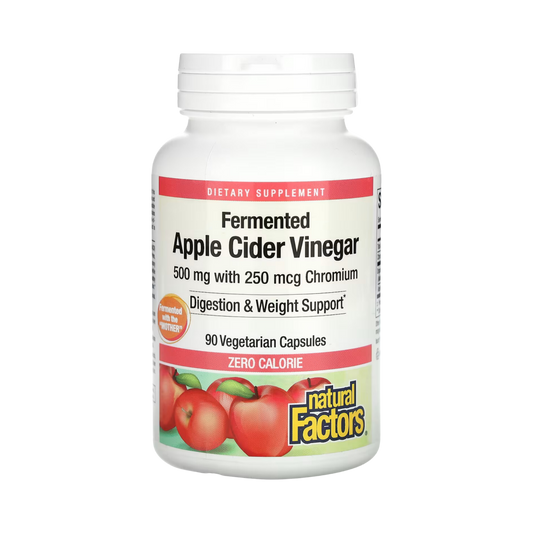Natural Factors, Fermented Apple Cider Vinegar, 500 Mg, 90 Vegetarian Capsules