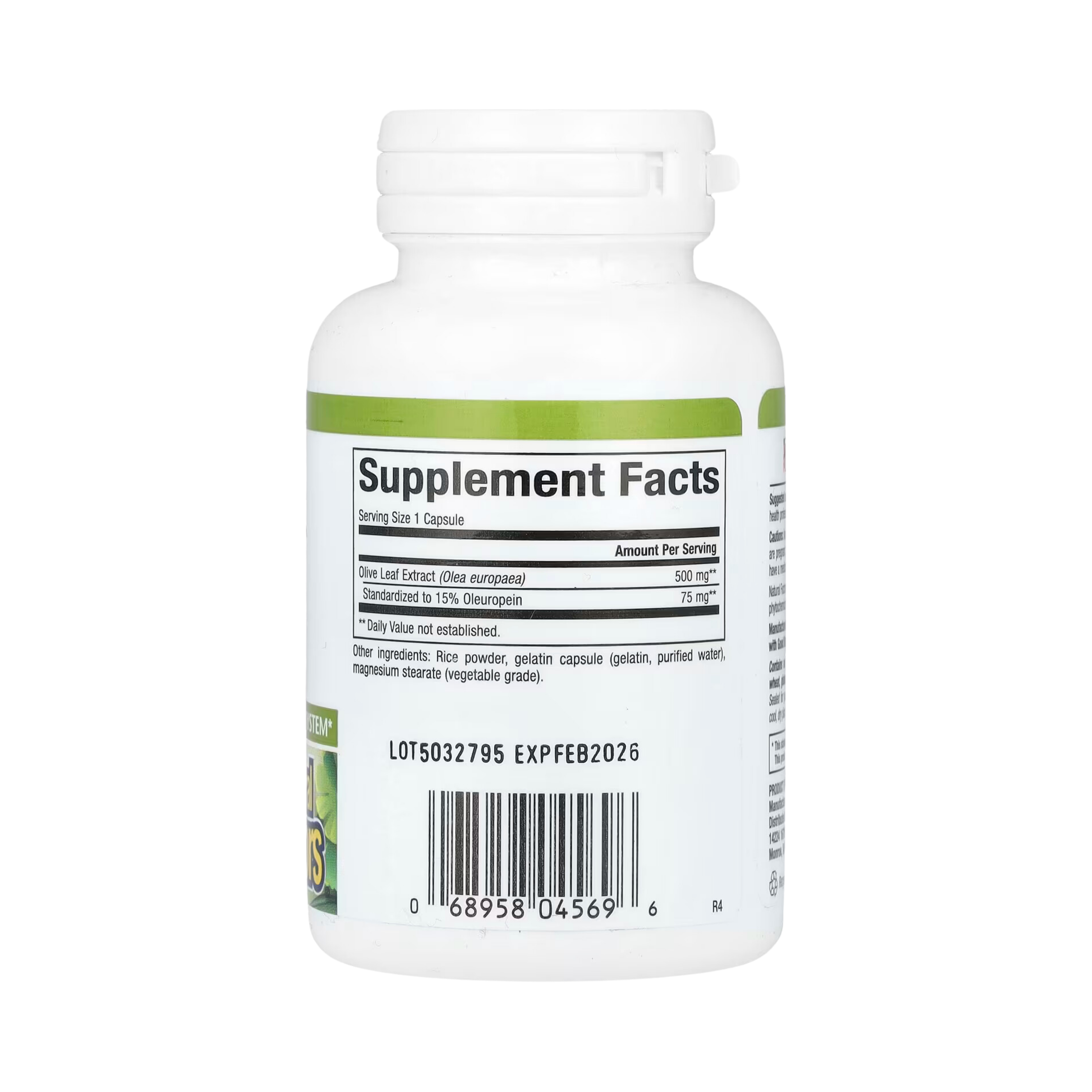 Natural Factors, HerbalFactors, Olive Leaf, 500 Mg, 60 Capsules