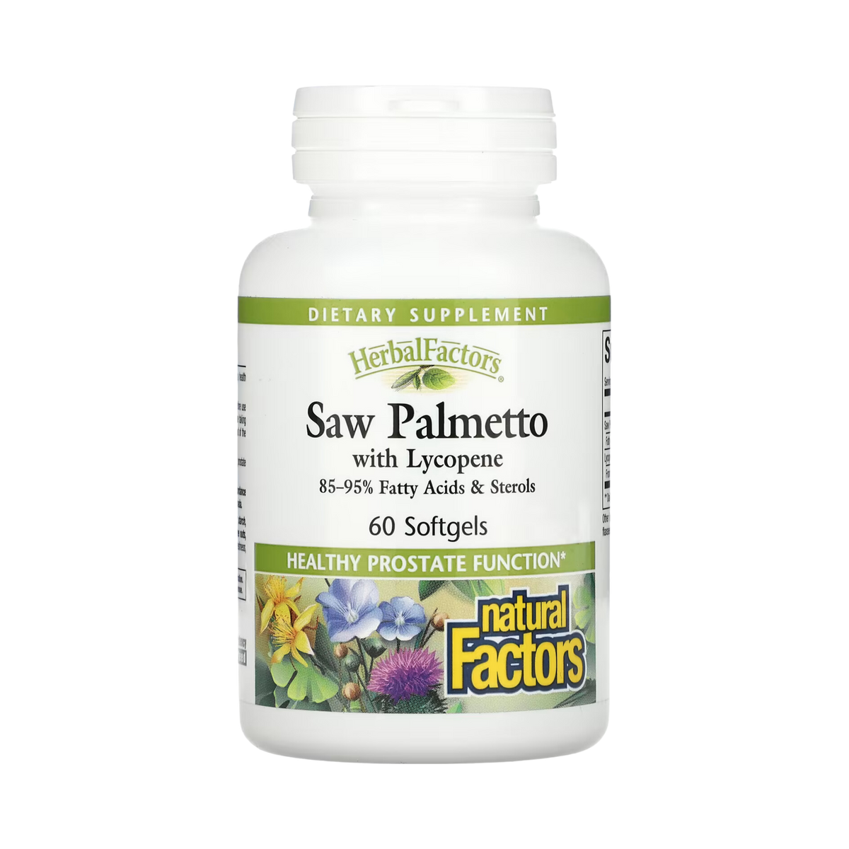 Natural Factors, HerbalFactors, Saw Palmetto with Lycopene, 60 Softgels