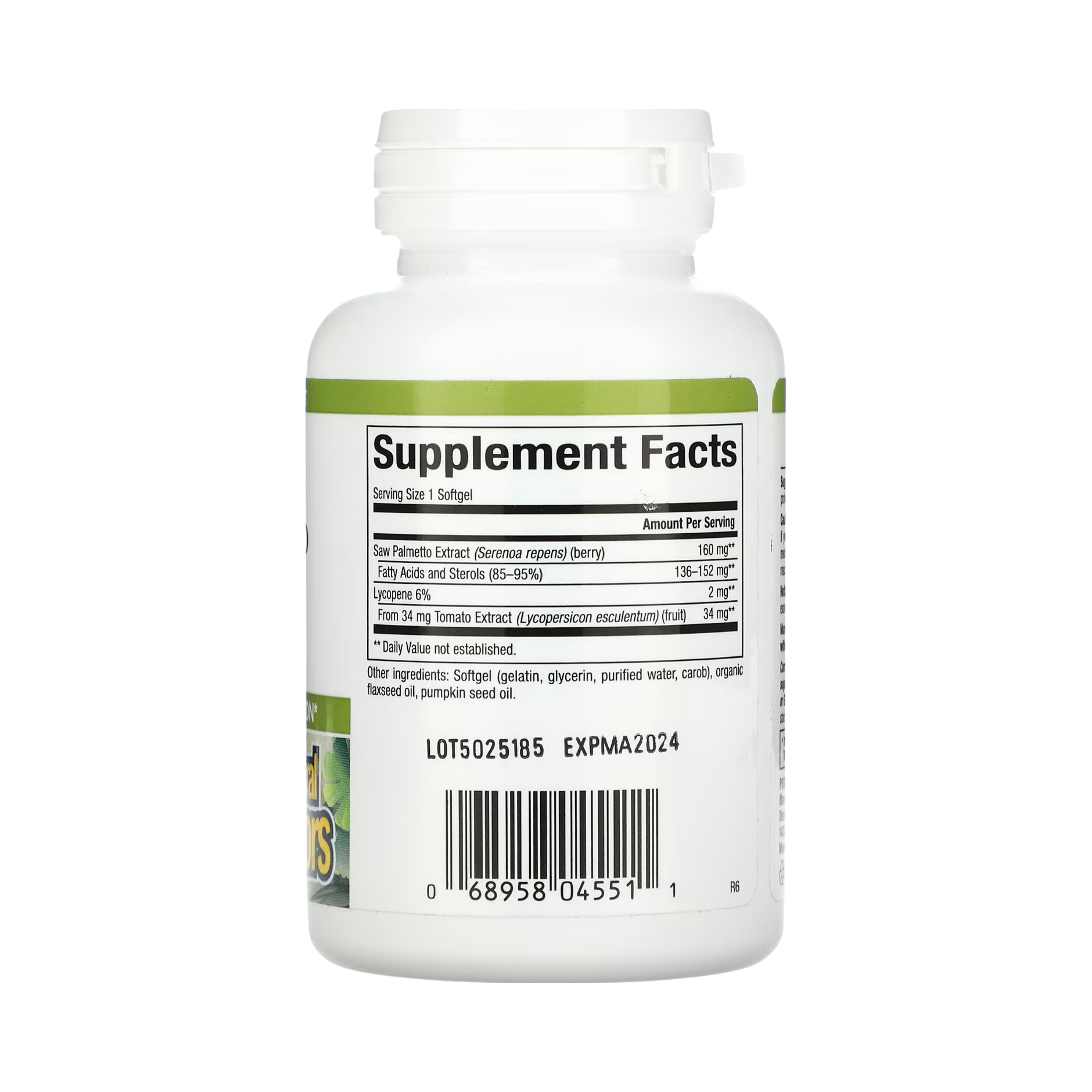 Natural Factors, HerbalFactors, Saw Palmetto with Lycopene, 60 Softgels