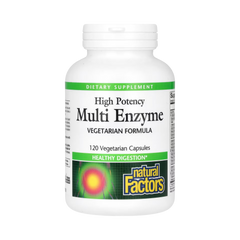 Natural Factors, High Potency, Multi Enzyme, 120 Vegetarian Capsules