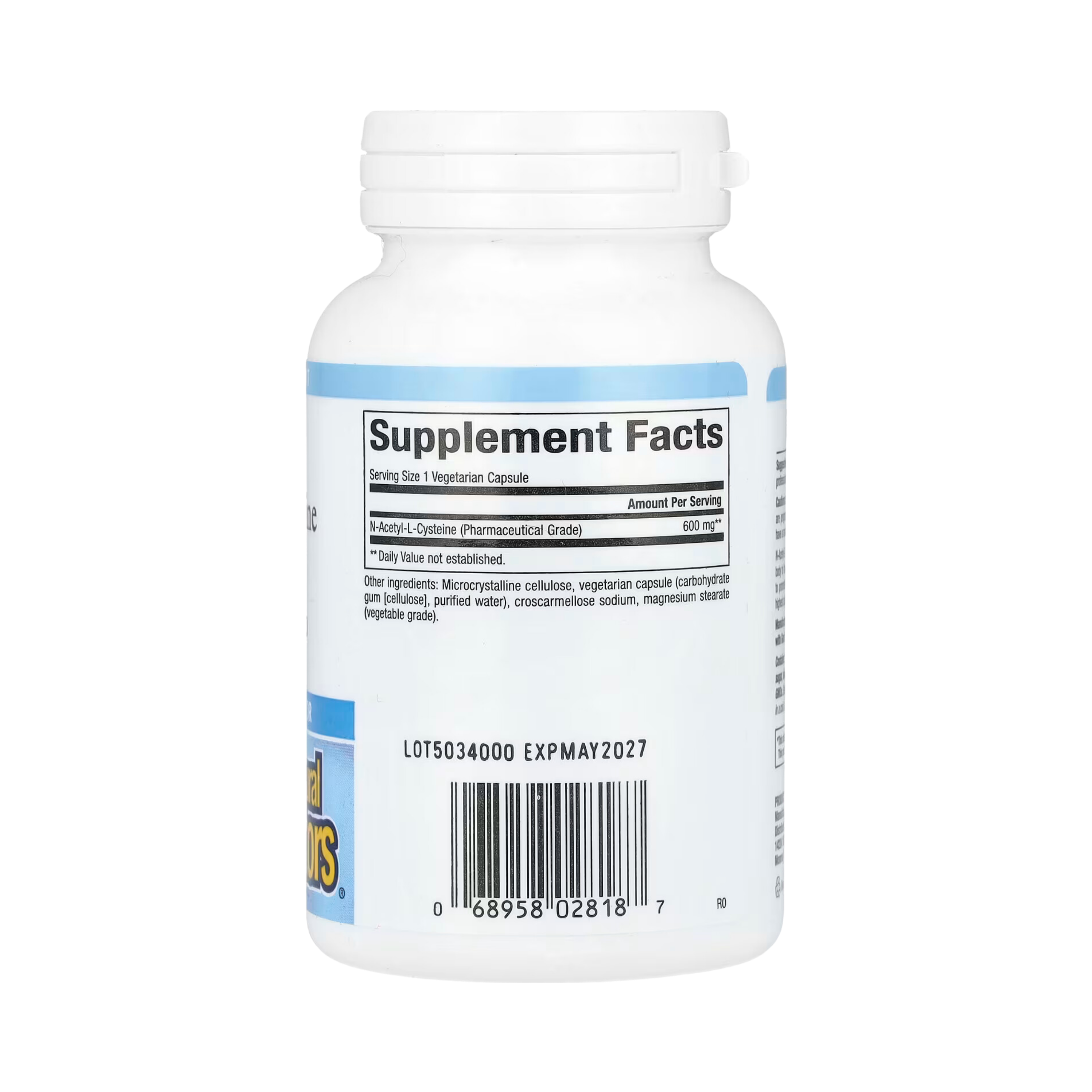 Natural Factors, NAC, N-Acetyl-L-Cysteine, 600 Mg, 60 Vegetarian Capsules