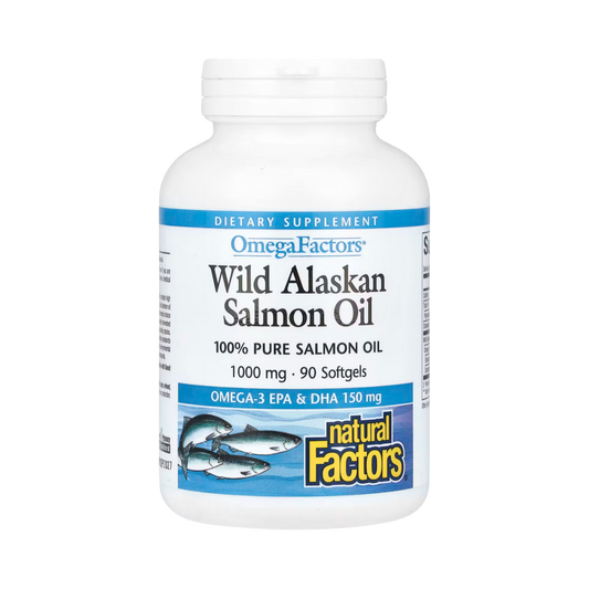Natural Factors, OmegaFactors, Wild Alaskan Salmon Oil, 1,000 Mg, 90 Softgels