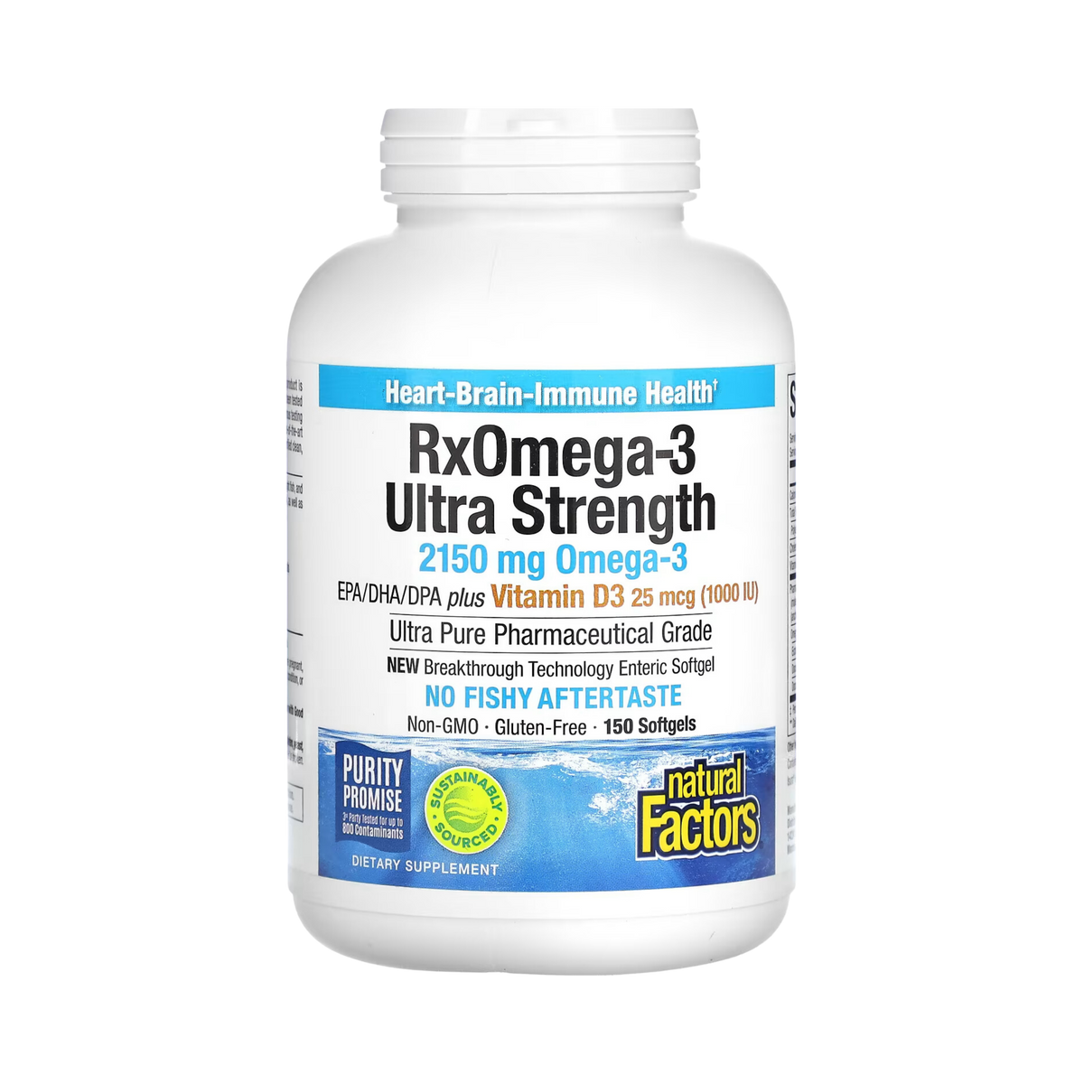Natural Factors, RxOmega-3 with Vitamin D3, Ultra Strength, 2,150 Mg, 150 Softgels