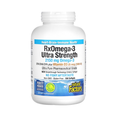 Natural Factors, RxOmega-3 with Vitamin D3, Ultra Strength, 2,150 Mg, 150 Softgels