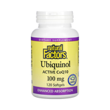 Natural Factors, Ubiquinol, Active CoQ10, 100 Mg, 120 Softgels