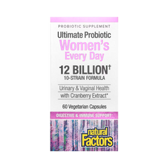 Natural Factors, Ultimate Probiotic Women's Every Day, 12 Billion, 60 Vegetarian Capsules